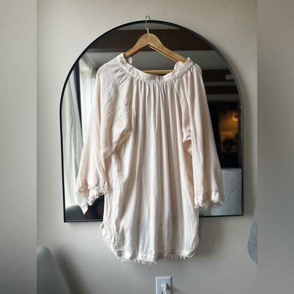 SANCTUARY | coastal covers fringed swim cover up dusty pink | size medium - Picture 5 of 5